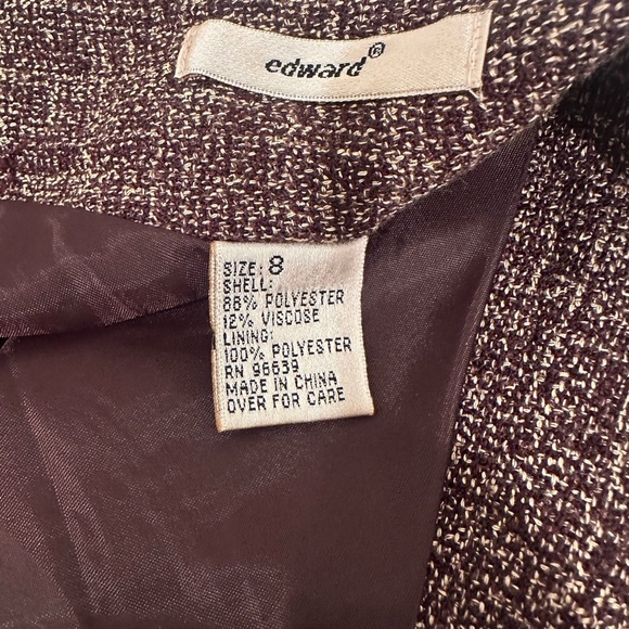 Chocolate Brown Skirt Vintage with Medallion Accent & Pom-Pom Trim Sz 8 - Picture 5 of 10